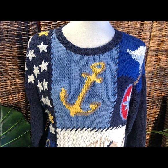 EUC! Chaus Nautical Crewneck Sweater S - Picture 3 of 10